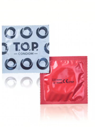 TOP Condoms RED o smaku truskawkowym – 100 sztuk